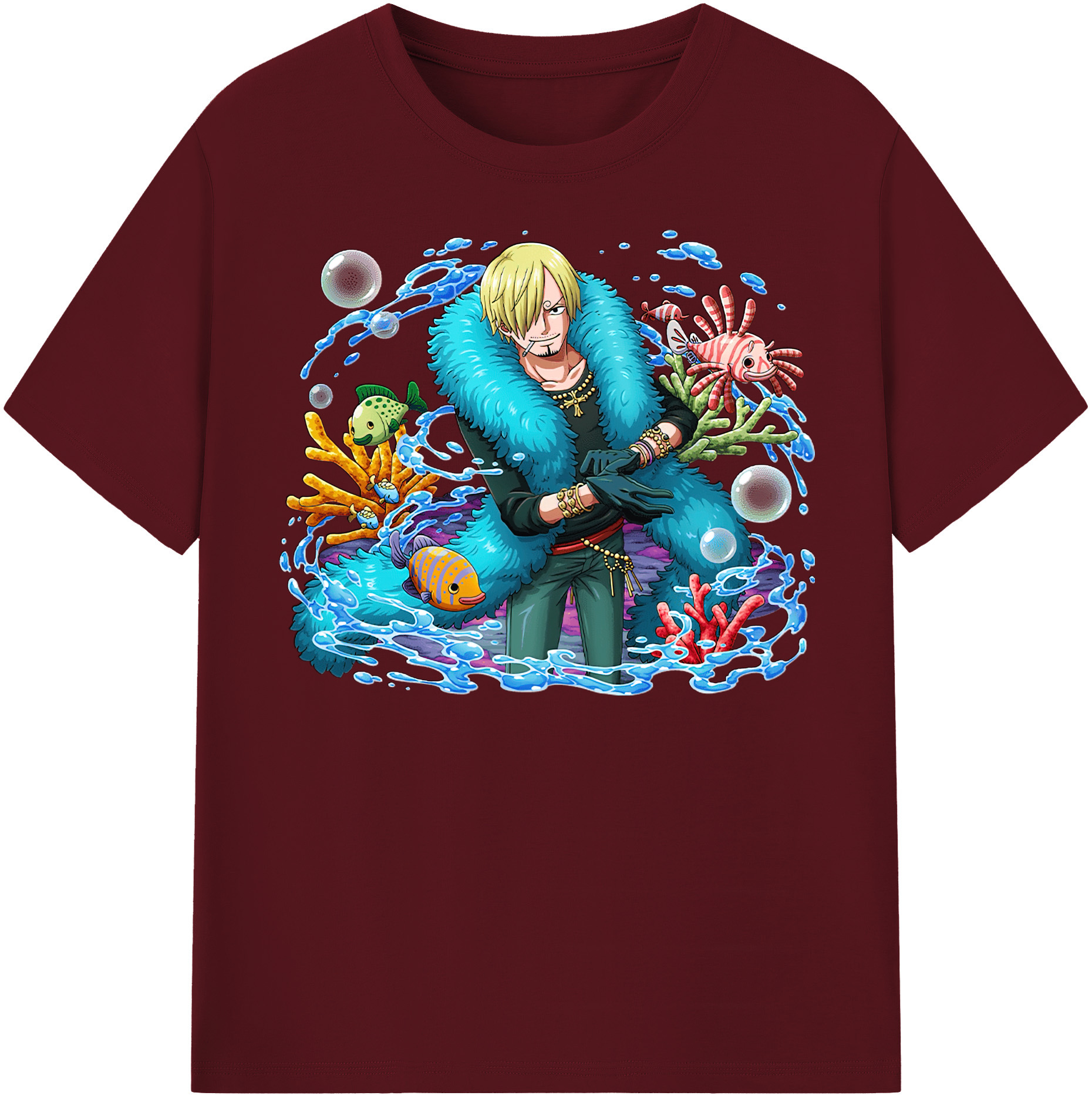 ワンピース サンジ ONE PIECE Sanji 綿100％半袖Tシャツ（フロントプリント）
